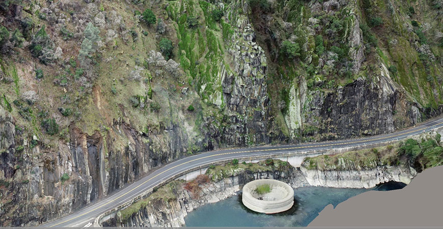 Drones captured photogrammatic images of Lake Berryessa for CalTrans.